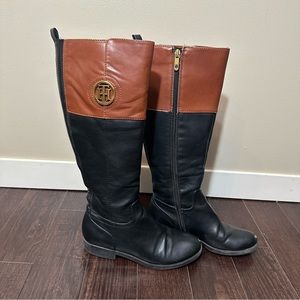 Tommy Hilfiger riding boots with gold logo